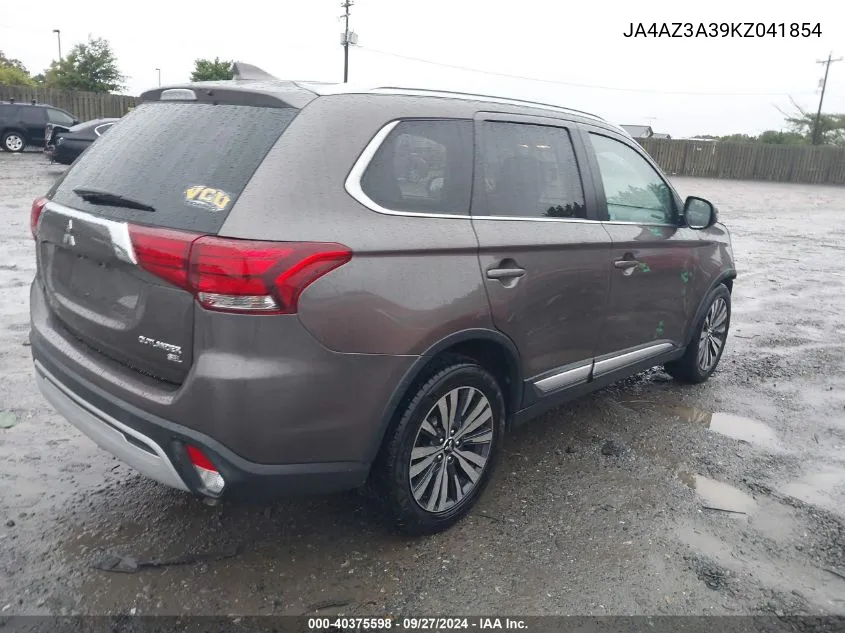 2019 Mitsubishi Outlander Se/Sel/Le VIN: JA4AZ3A39KZ041854 Lot: 40375598