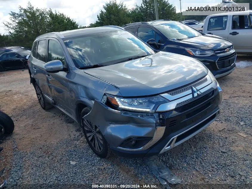 2019 Mitsubishi Outlander Sel VIN: JA4AD3A31KJ001328 Lot: 40390331