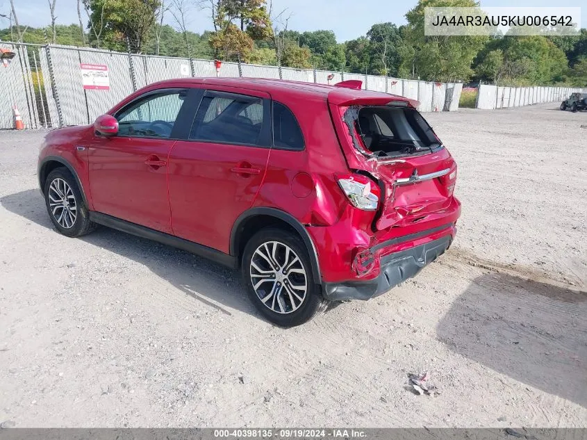 2019 Mitsubishi Outlander Sport 2.0 Es VIN: JA4AR3AU5KU006542 Lot: 40398135