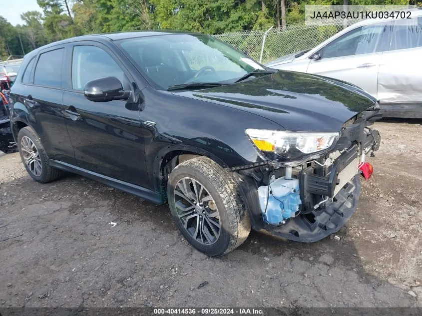 JA4AP3AU1KU034702 2019 Mitsubishi Outlander Sport 2.0 Es