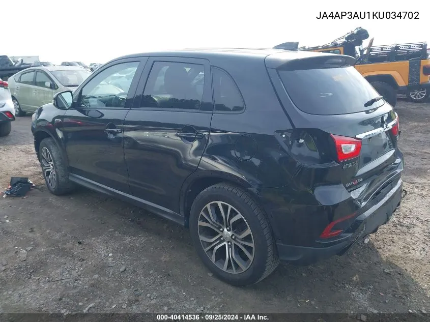 JA4AP3AU1KU034702 2019 Mitsubishi Outlander Sport 2.0 Es