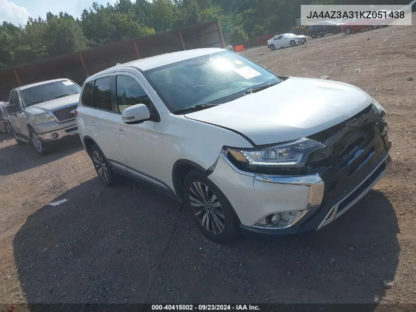 JA4AZ3A31KZ051438 2019 Mitsubishi Outlander Se