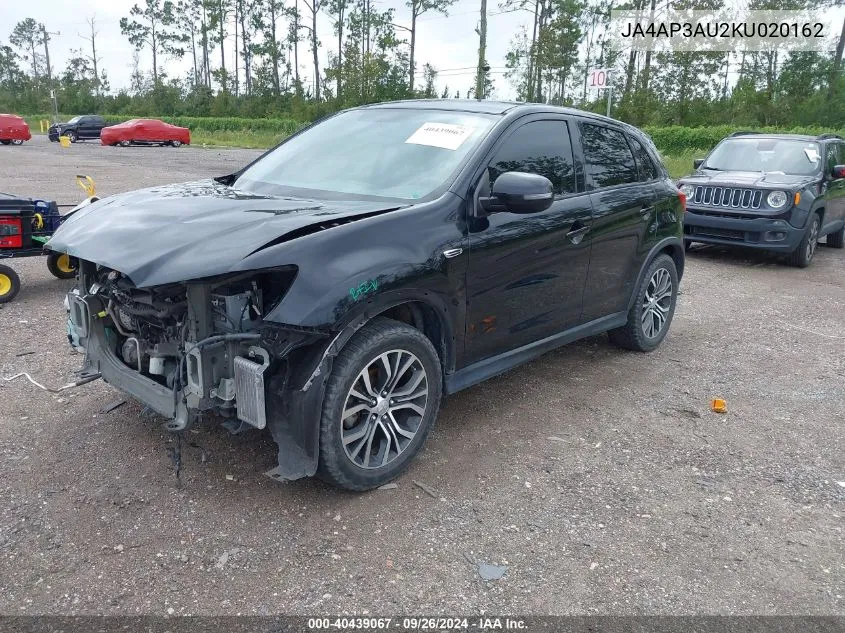 2019 Mitsubishi Outlander Sport Es/Le/Sp VIN: JA4AP3AU2KU020162 Lot: 40439067