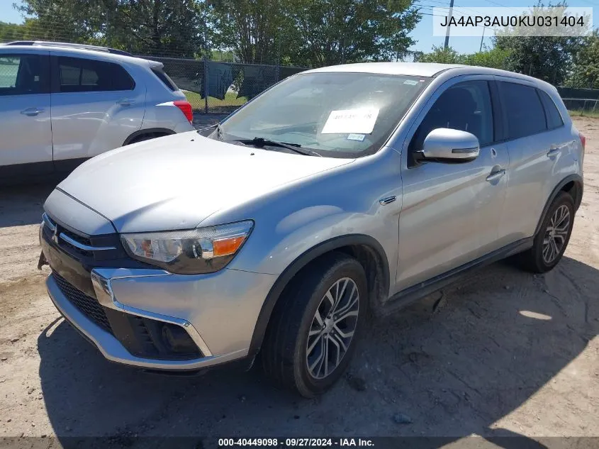 2019 Mitsubishi Outlander Sport 2.0 Es VIN: JA4AP3AU0KU031404 Lot: 40449098