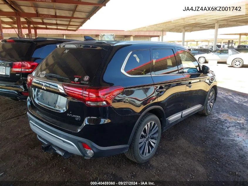 2019 Mitsubishi Outlander Gt VIN: JA4JZ4AX6KZ001742 Lot: 40459360