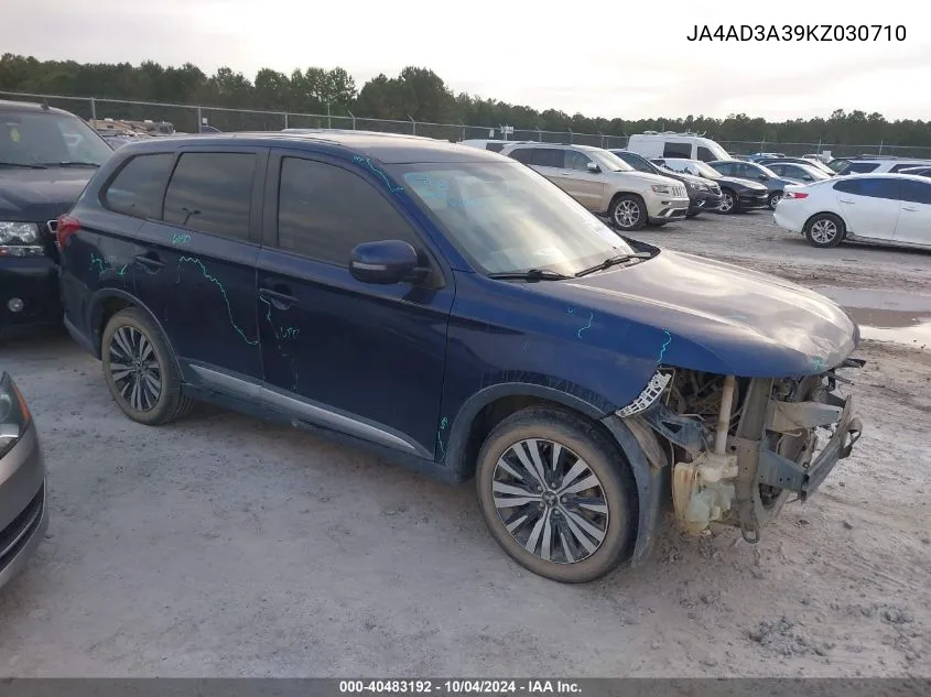 JA4AD3A39KZ030710 2019 Mitsubishi Outlander Se