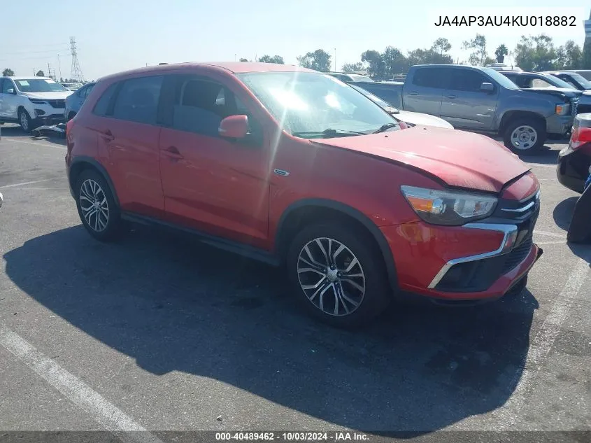 2019 Mitsubishi Outlander Sport 2.0 Es VIN: JA4AP3AU4KU018882 Lot: 40489462