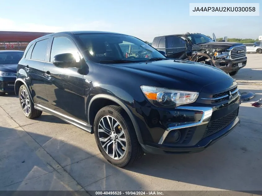 2019 Mitsubishi Outlander Sport 2.0 Es VIN: JA4AP3AU2KU030058 Lot: 40495525