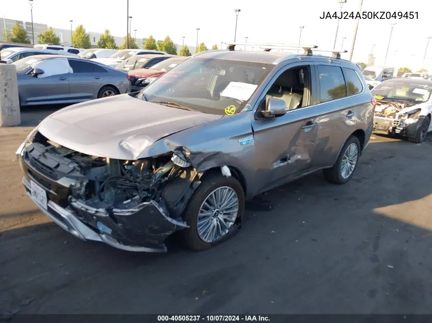 2019 Mitsubishi Outlander Phev Sel VIN: JA4J24A50KZ049451 Lot: 40505237