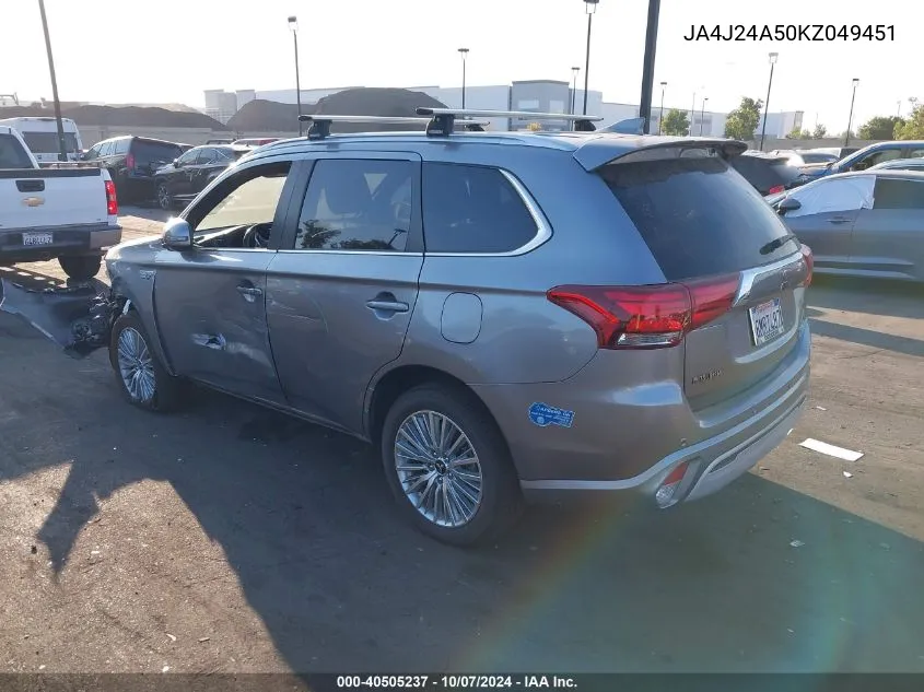 2019 Mitsubishi Outlander Phev Sel VIN: JA4J24A50KZ049451 Lot: 40505237