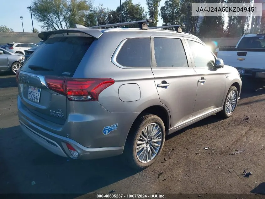 2019 Mitsubishi Outlander Phev Sel VIN: JA4J24A50KZ049451 Lot: 40505237