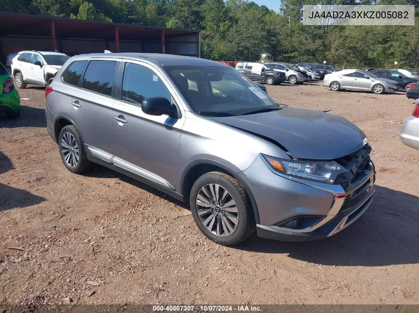 2019 Mitsubishi Outlander Es VIN: JA4AD2A3XKZ005082 Lot: 40507307