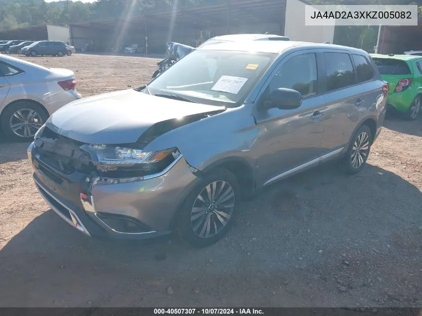 2019 Mitsubishi Outlander Es VIN: JA4AD2A3XKZ005082 Lot: 40507307