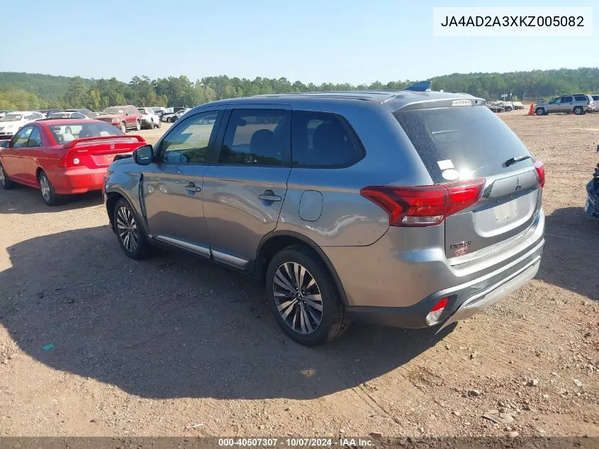 2019 Mitsubishi Outlander Es VIN: JA4AD2A3XKZ005082 Lot: 40507307