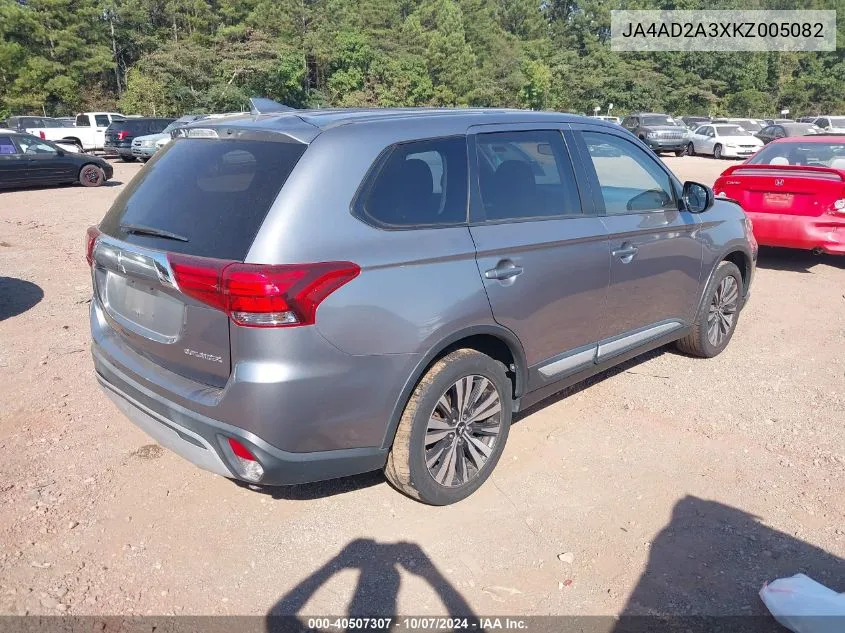 2019 Mitsubishi Outlander Es VIN: JA4AD2A3XKZ005082 Lot: 40507307