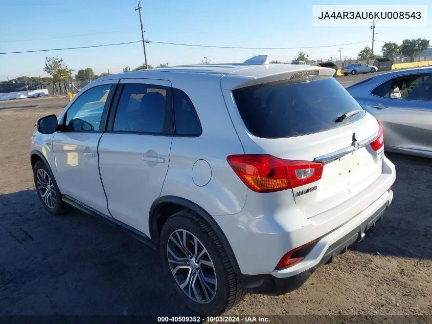 2019 Mitsubishi Outlander Sport 2.0 Se VIN: JA4AR3AU6KU008543 Lot: 40509352