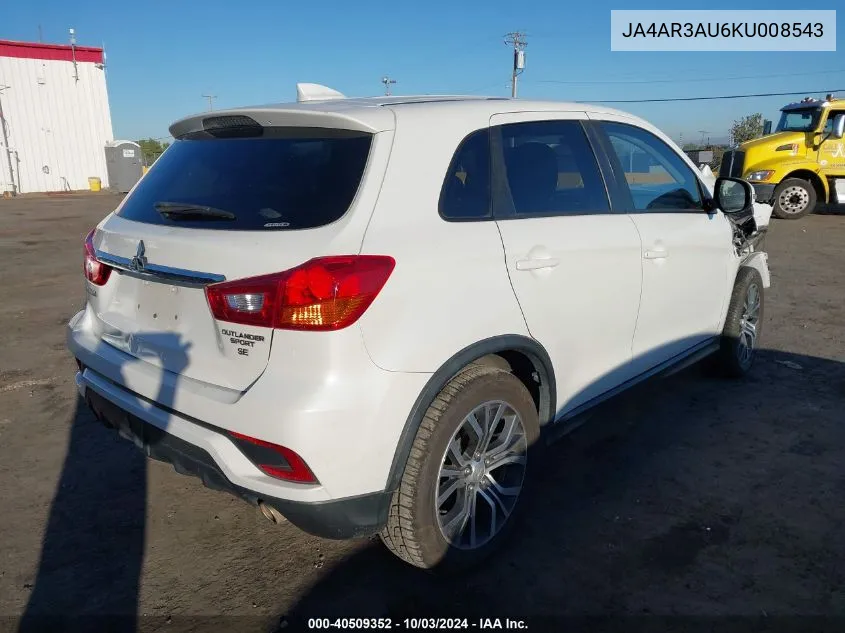 JA4AR3AU6KU008543 2019 Mitsubishi Outlander Sport 2.0 Se