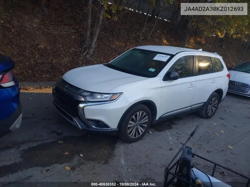 2019 Mitsubishi Outlander Es VIN: JA4AD2A38KZ012693 Lot: 40530352