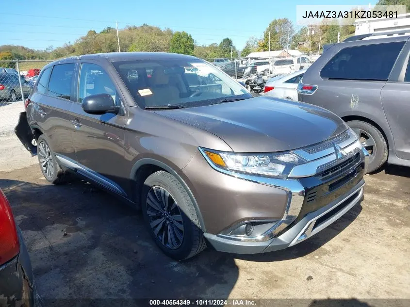 2019 Mitsubishi Outlander Es VIN: JA4AZ3A31KZ053481 Lot: 40554349