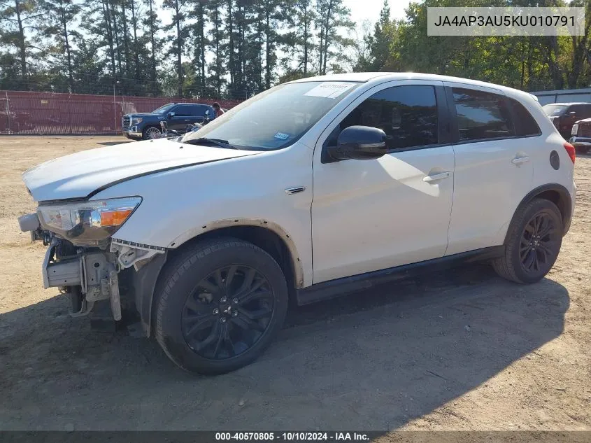 2019 Mitsubishi Outlander Sport 2.0 Le VIN: JA4AP3AU5KU010791 Lot: 40570805