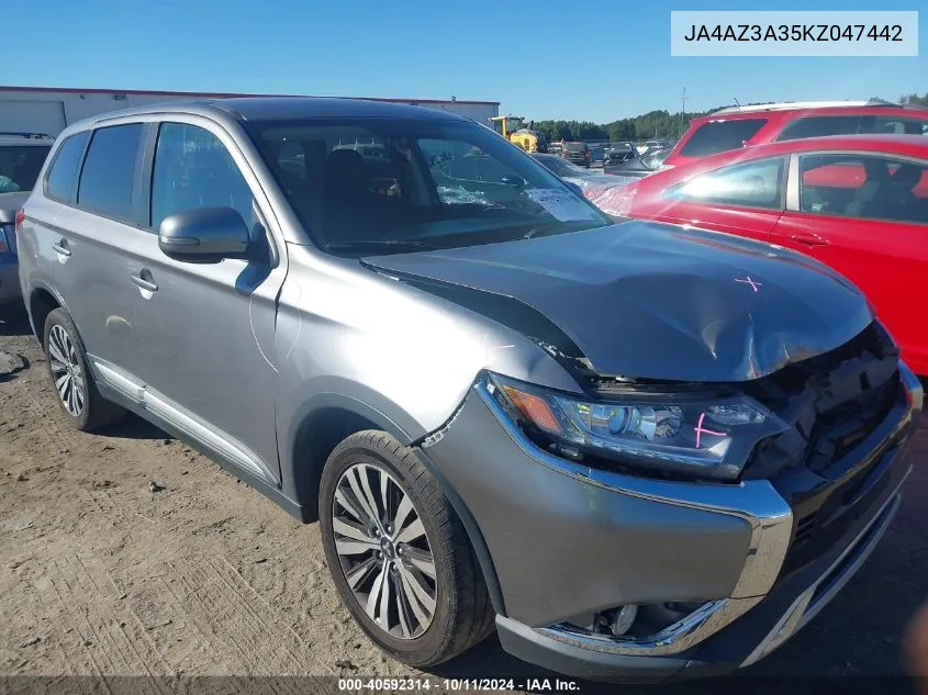 2019 Mitsubishi Outlander Se VIN: JA4AZ3A35KZ047442 Lot: 40592314