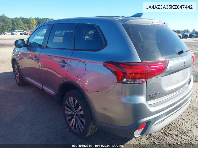 2019 Mitsubishi Outlander Se VIN: JA4AZ3A35KZ047442 Lot: 40592314