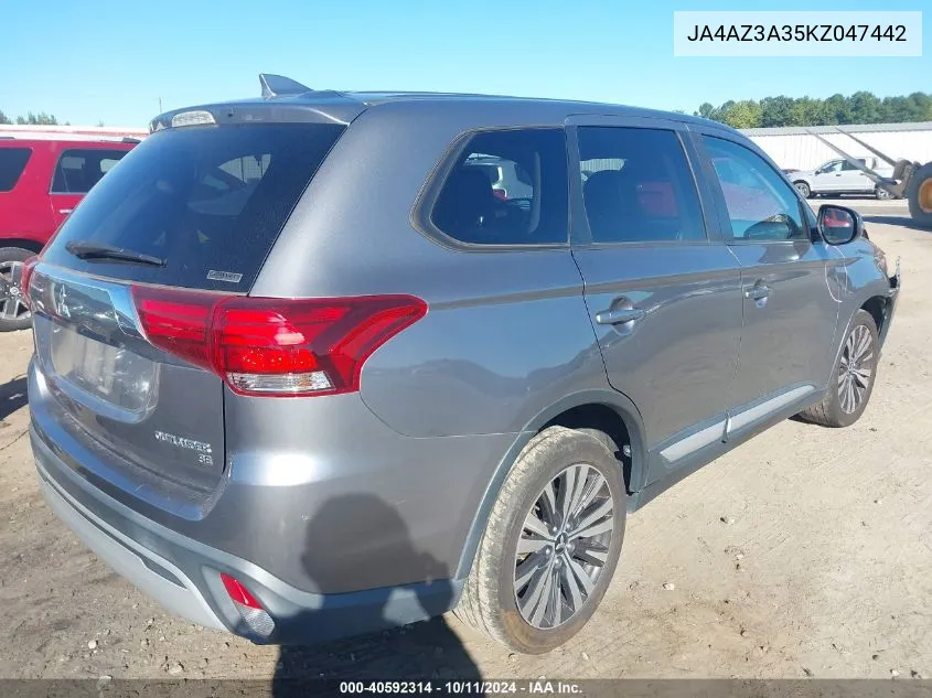 2019 Mitsubishi Outlander Se VIN: JA4AZ3A35KZ047442 Lot: 40592314