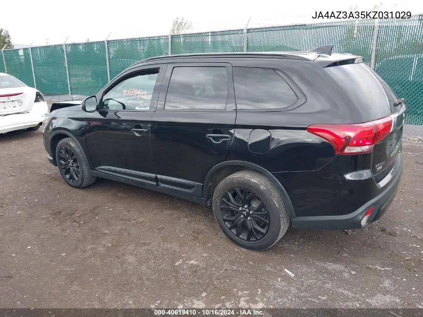 2019 Mitsubishi Outlander Le VIN: JA4AZ3A35KZ031029 Lot: 40619410