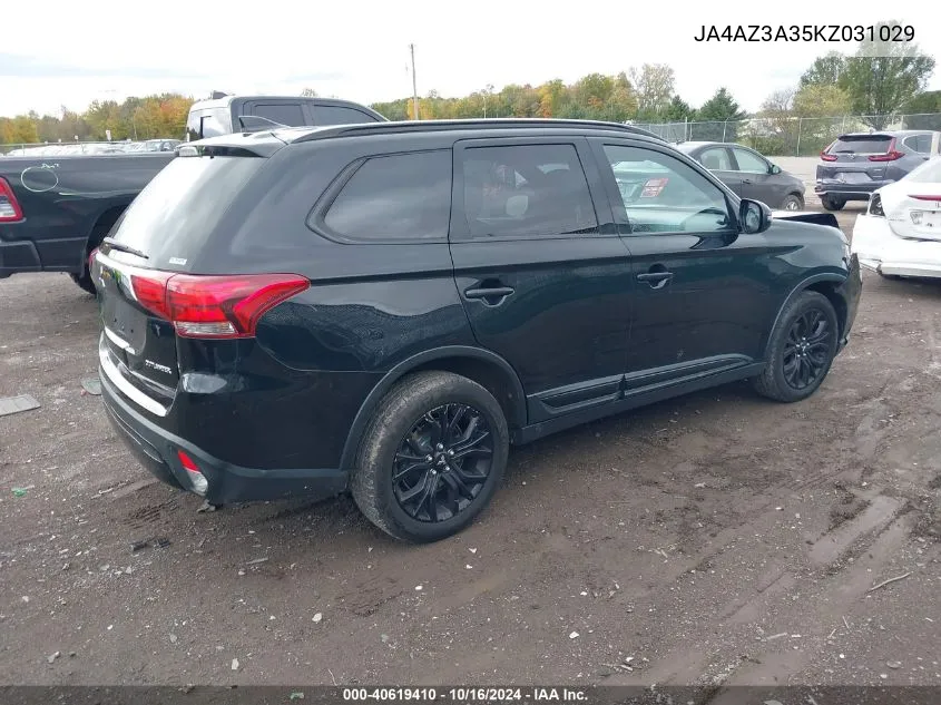 2019 Mitsubishi Outlander Le VIN: JA4AZ3A35KZ031029 Lot: 40619410