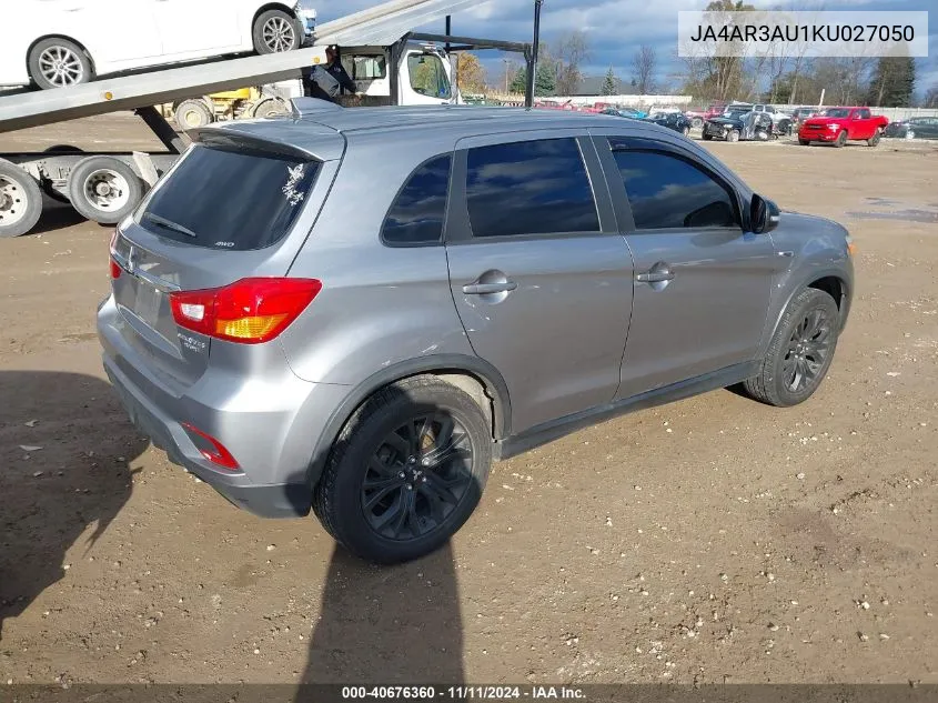 2019 Mitsubishi Outlander Sport 2.0 Le VIN: JA4AR3AU1KU027050 Lot: 40676360