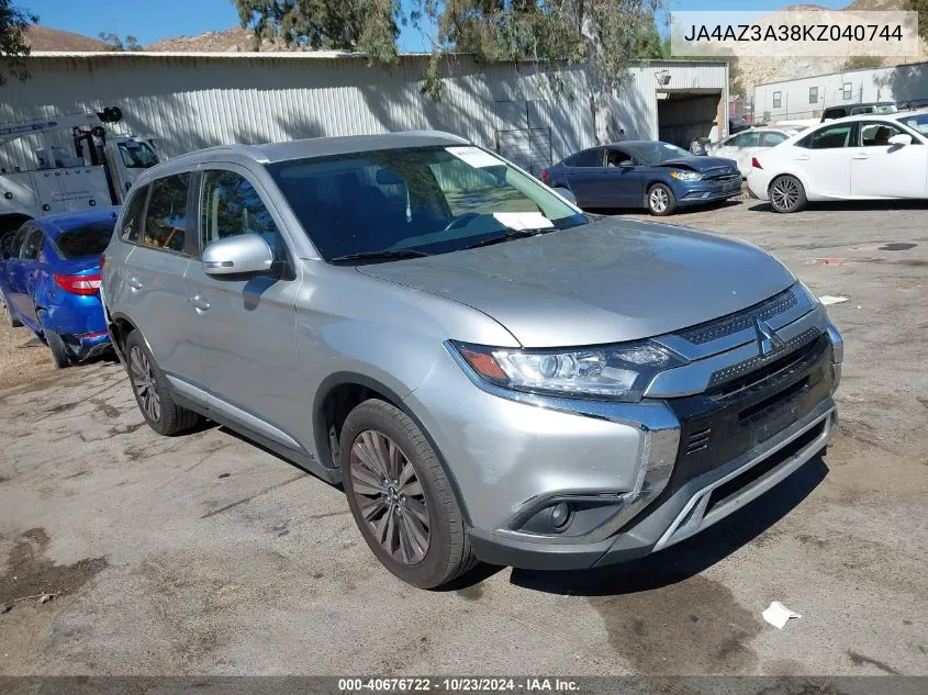 2019 Mitsubishi Outlander Sel VIN: JA4AZ3A38KZ040744 Lot: 40676722