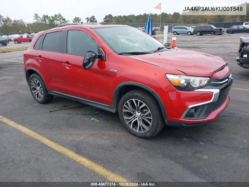 2019 Mitsubishi Outlander Sport 2.0 Es VIN: JA4AP3AU6KU001548 Lot: 40677374