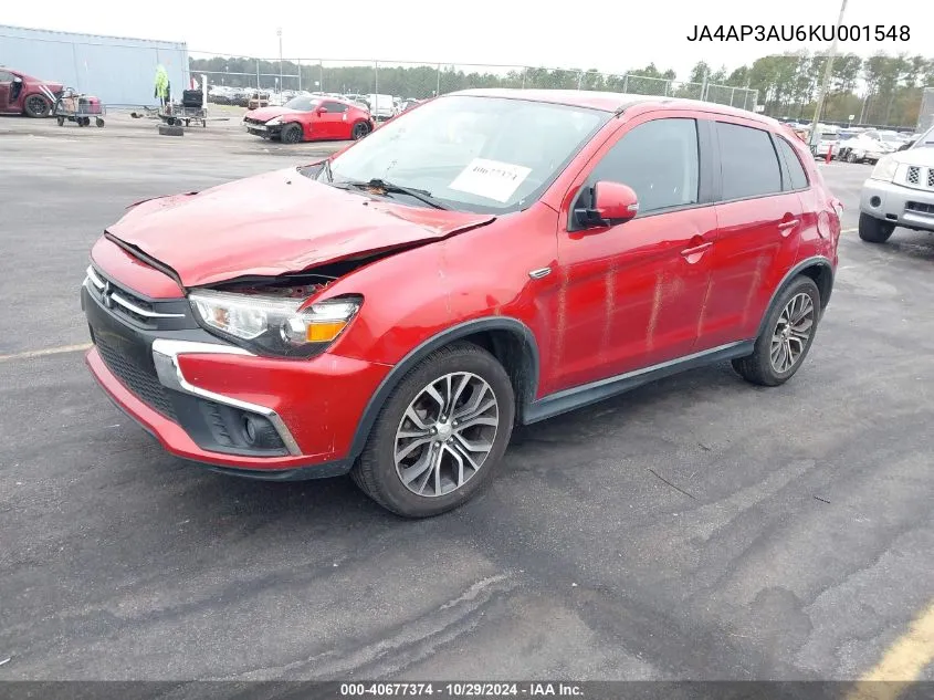 2019 Mitsubishi Outlander Sport 2.0 Es VIN: JA4AP3AU6KU001548 Lot: 40677374