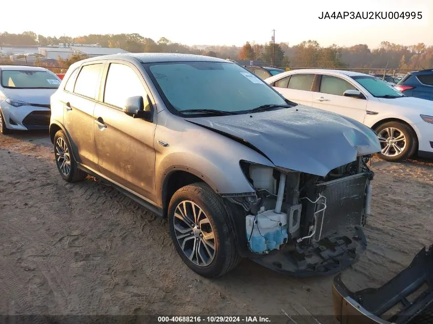 2019 Mitsubishi Outlander Sport 2.0 Es VIN: JA4AP3AU2KU004995 Lot: 40688216