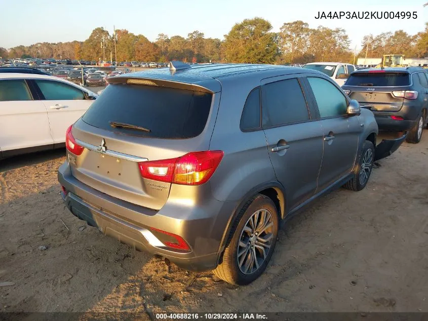 2019 Mitsubishi Outlander Sport 2.0 Es VIN: JA4AP3AU2KU004995 Lot: 40688216