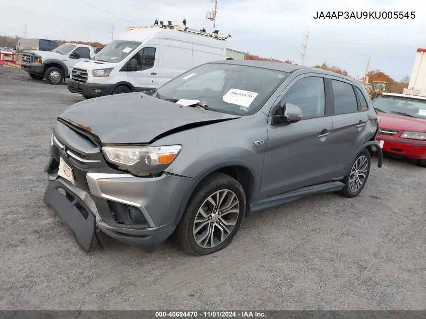 2019 Mitsubishi Outlander Sport 2.0 Es VIN: JA4AP3AU9KU005545 Lot: 40694470