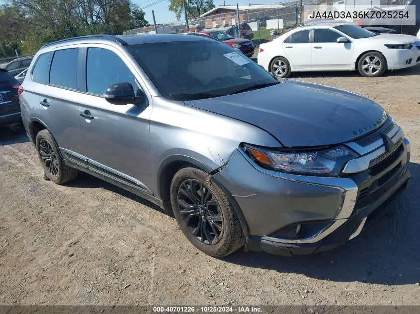 2019 Mitsubishi Outlander Le VIN: JA4AD3A36KZ025254 Lot: 40701226