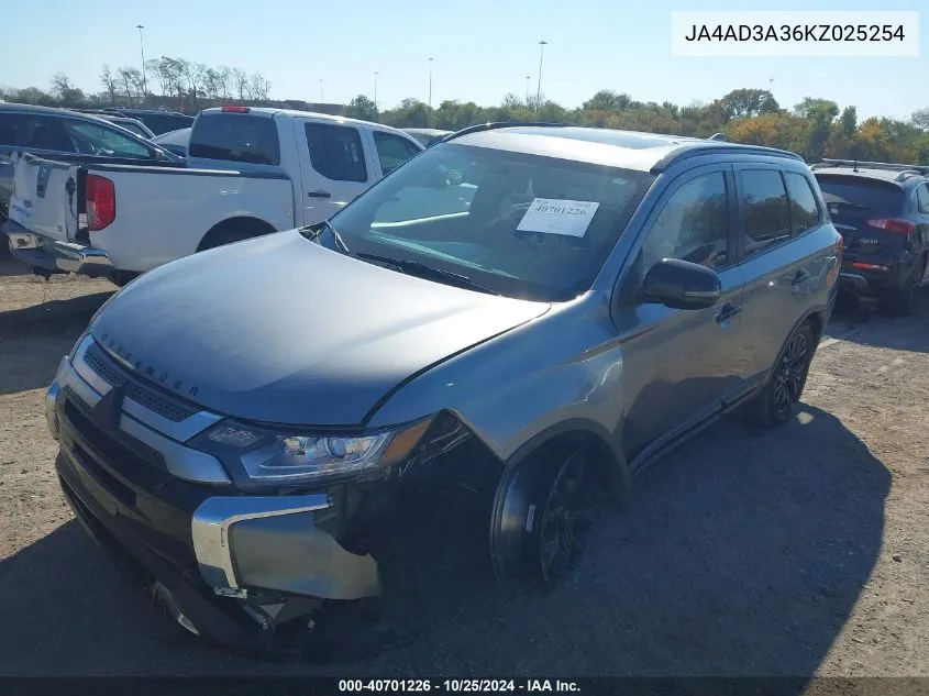 2019 Mitsubishi Outlander Le VIN: JA4AD3A36KZ025254 Lot: 40701226