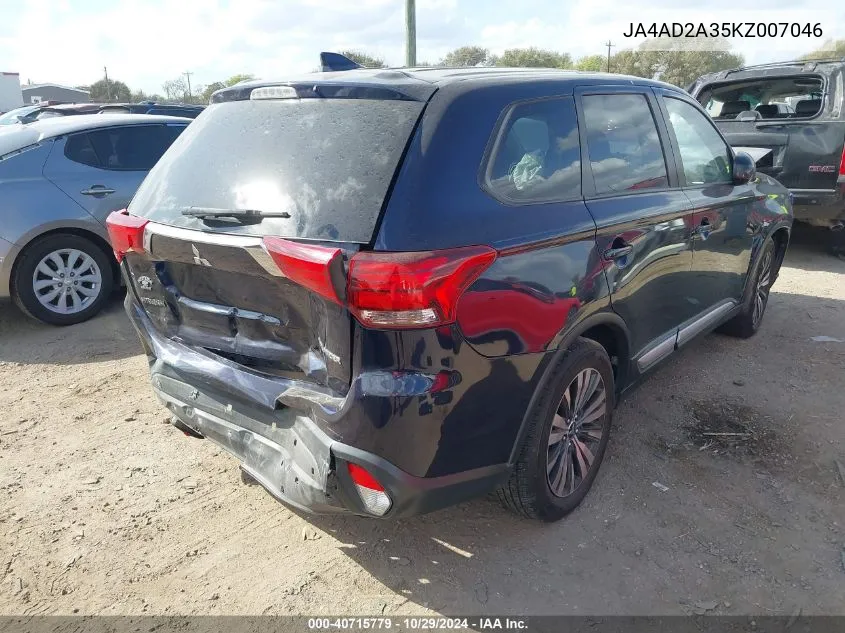 2019 Mitsubishi Outlander Es VIN: JA4AD2A35KZ007046 Lot: 40715779