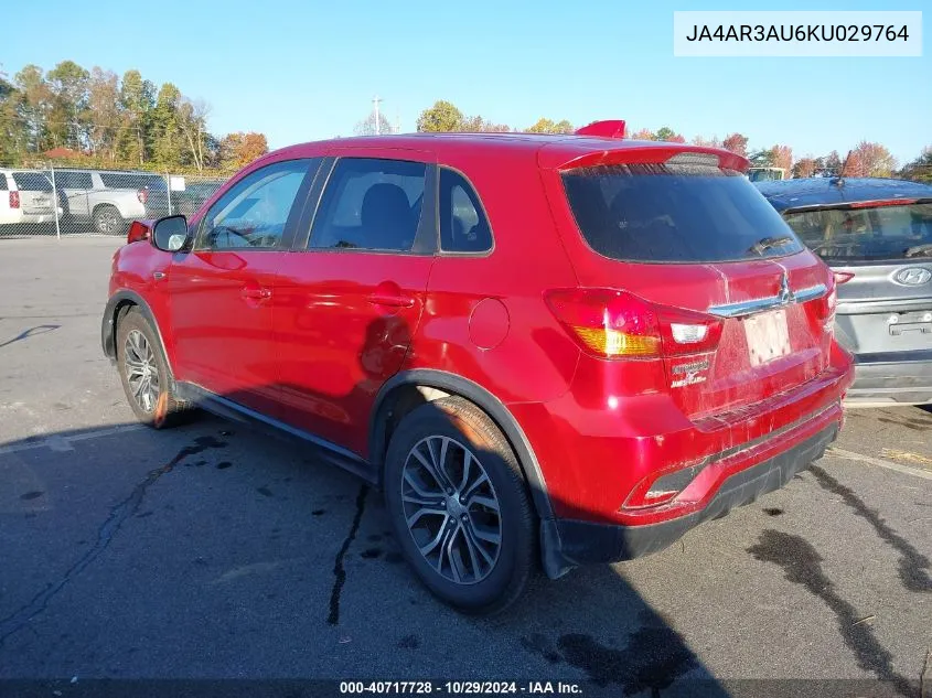 2019 Mitsubishi Outlander Sport 2.0 Es VIN: JA4AR3AU6KU029764 Lot: 40717728