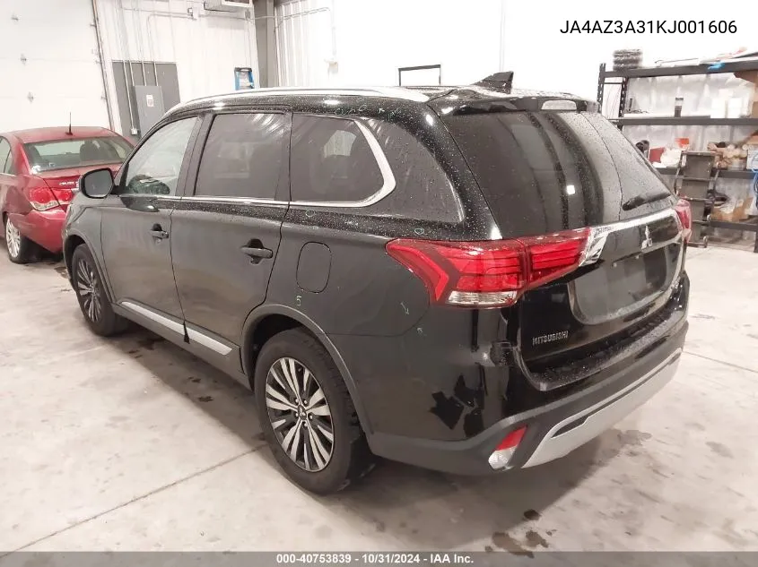 2019 Mitsubishi Outlander Sel VIN: JA4AZ3A31KJ001606 Lot: 40753839