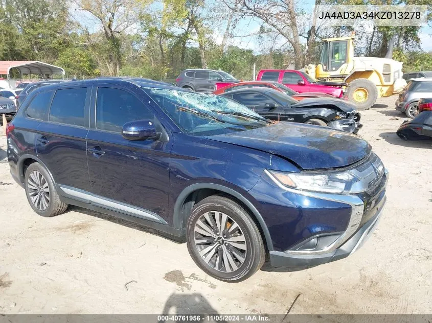 2019 Mitsubishi Outlander Se VIN: JA4AD3A34KZ013278 Lot: 40761956