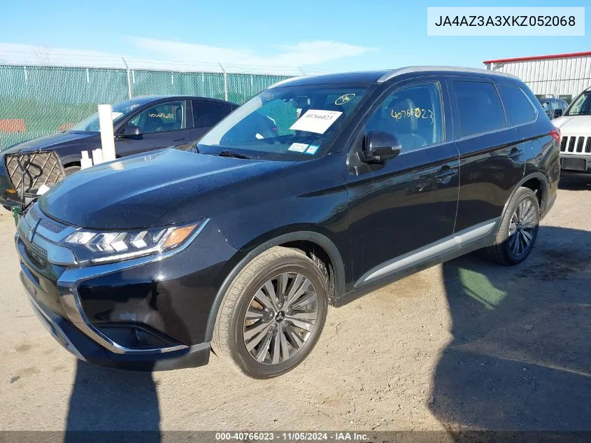 2019 Mitsubishi Outlander Sel VIN: JA4AZ3A3XKZ052068 Lot: 40766023