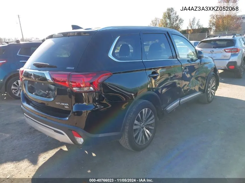 2019 Mitsubishi Outlander Sel VIN: JA4AZ3A3XKZ052068 Lot: 40766023