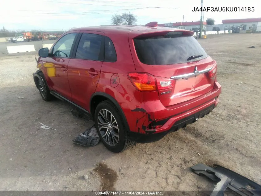 2019 Mitsubishi Outlander Sport 2.0 Es/2.0 Le/2.0 Sp VIN: JA4AP3AU6KU014185 Lot: 40771417