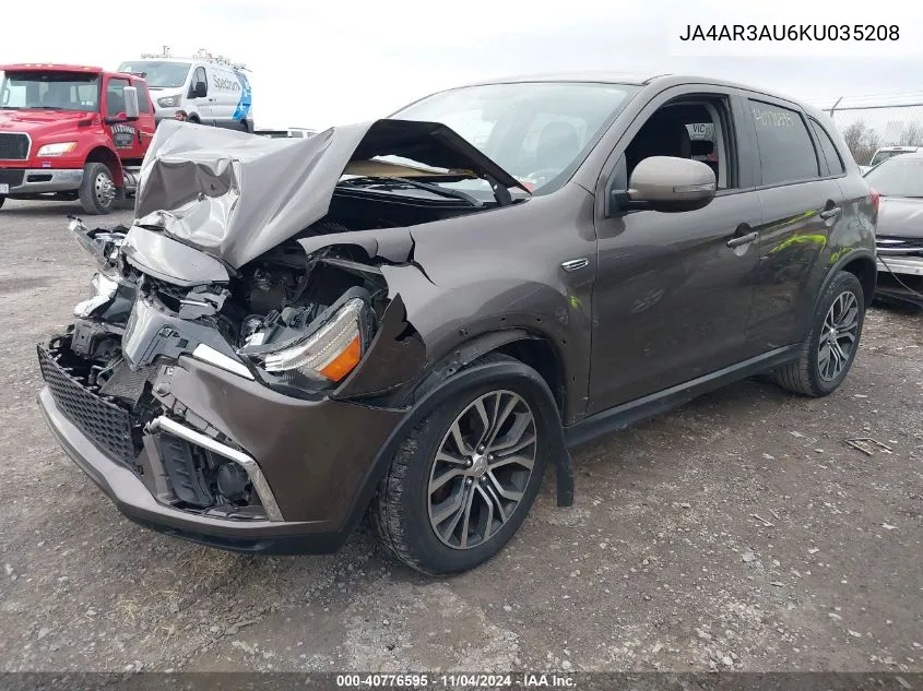 2019 Mitsubishi Outlander Sport 2.0 Es VIN: JA4AR3AU6KU035208 Lot: 40776595