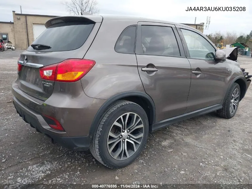 2019 Mitsubishi Outlander Sport 2.0 Es VIN: JA4AR3AU6KU035208 Lot: 40776595