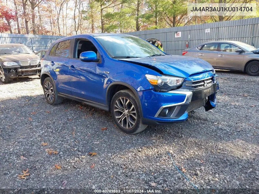 2019 Mitsubishi Outlander Sport 2.0 Se VIN: JA4AR3AU1KU014704 Lot: 40789683