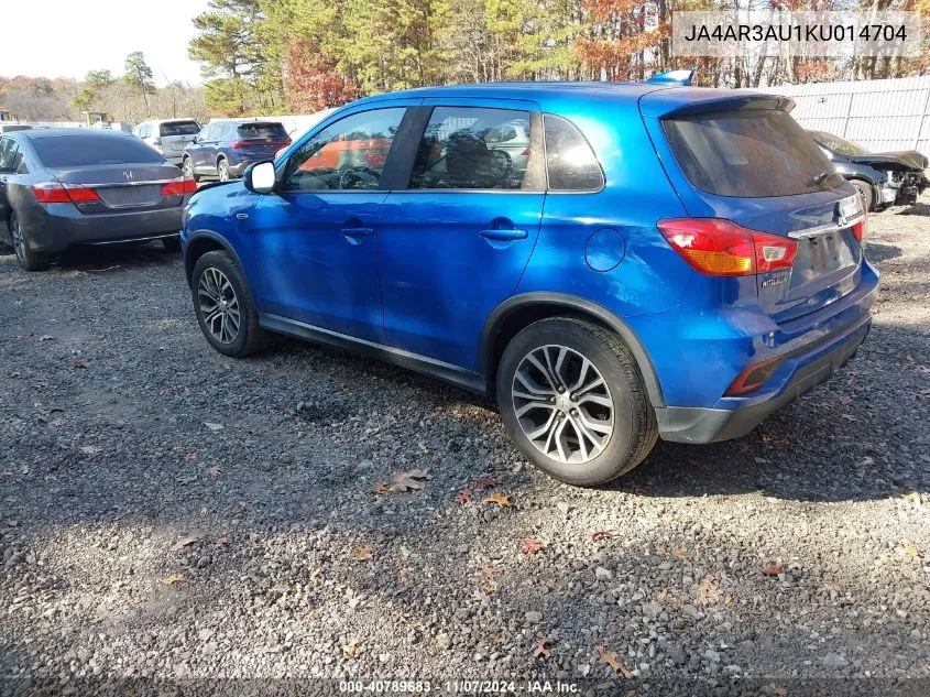 2019 Mitsubishi Outlander Sport 2.0 Se VIN: JA4AR3AU1KU014704 Lot: 40789683