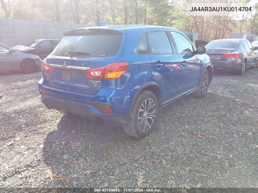 2019 Mitsubishi Outlander Sport 2.0 Se VIN: JA4AR3AU1KU014704 Lot: 40789683